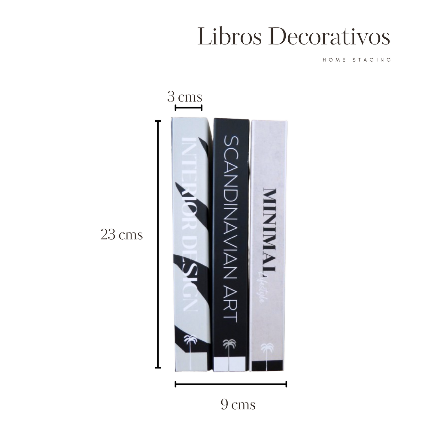Libros Decorativos Minimalistas Set de 3| Decoración Moderna para el Hogar