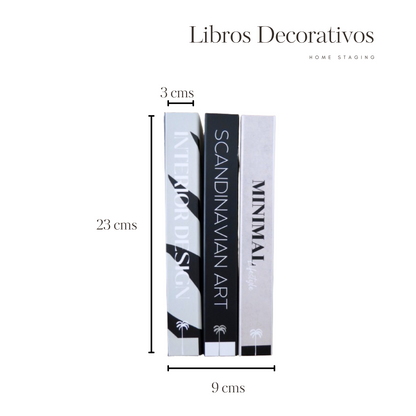 Libros Decorativos Minimalistas Set de 3| Decoración Moderna para el Hogar