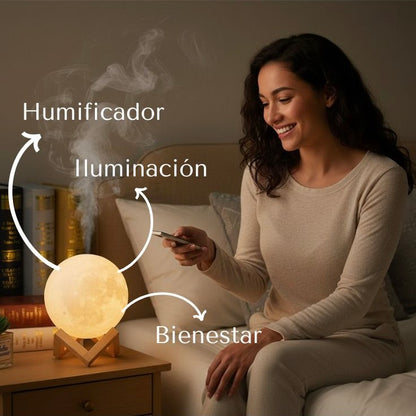 Lámpara Humidificador Luna 1500 ml – Iluminación + Bienestar